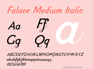 Falace Medium Italic PDF-x by [VBM] Font Sample