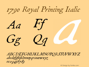 1790 Royal Printing Italic Version 1.000图片样张