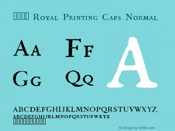 1790 Royal Printing Caps Normal Version 1.000 Font Sample
