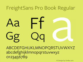 FreightSans Pro Book Regular Version 3.000 Font Sample