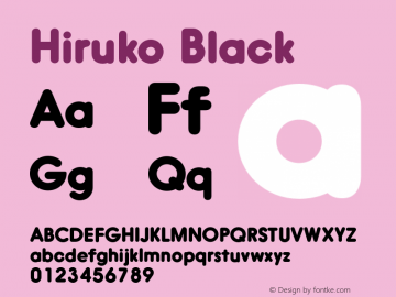 Hiruko Black Version 1.001 Font Sample