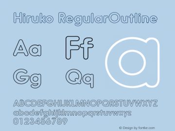 Hiruko RegularOutline Version 1.001 Font Sample