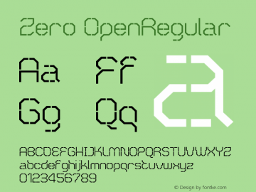 Zero OpenRegular Version 001.000图片样张