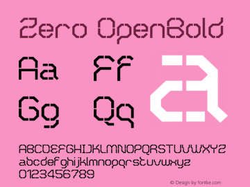 Zero OpenBold Version 001.000 Font Sample
