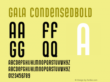 Gala CondensedBold Version 001.000图片样张