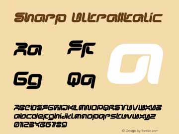 Sharp UltraItalic Version 001.000 Font Sample