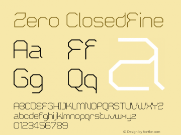 Zero ClosedFine Version 001.000 Font Sample