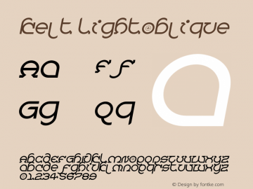 Kelt LightOblique Version 001.000 Font Sample