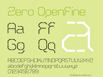 Zero OpenFine Version 001.000 Font Sample