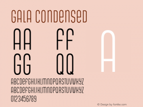 Gala Condensed Version 001.000 Font Sample