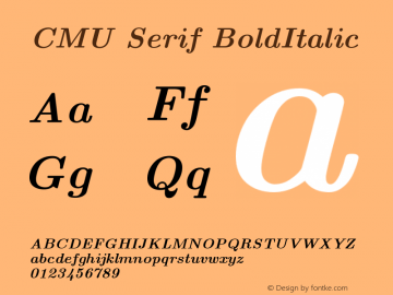 CMU Serif BoldItalic Version 0.7.0图片样张