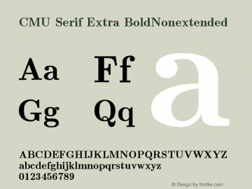 CMU Serif Extra BoldNonextended Version 0.7.0 Font Sample