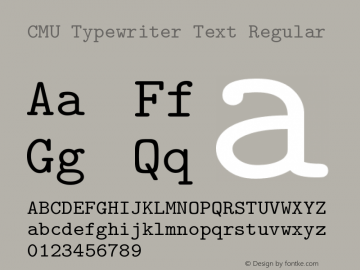 CMU Typewriter Text Regular Version 0.7.0 Font Sample