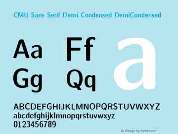 CMU Sans Serif Demi Condensed DemiCondensed Version 0.7.0 Font Sample