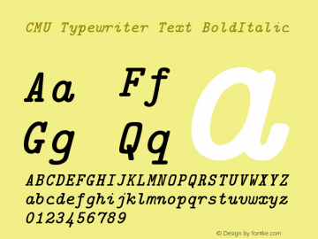 CMU Typewriter Text BoldItalic Version 0.7.0图片样张