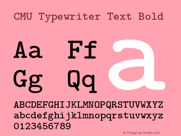 CMU Typewriter Text Bold Version 0.7.0图片样张