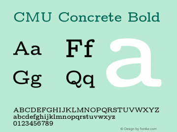 CMU Concrete Bold Version 0.7.0 Font Sample