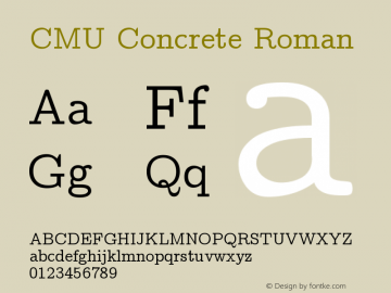 CMU Concrete Roman Version 0.7.0 Font Sample