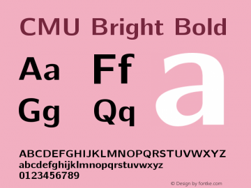 CMU Bright Bold Version 0.7.0 Font Sample