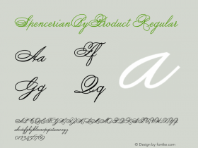 SpencerianByProduct Regular Version 1.000 2009 initial release Font Sample