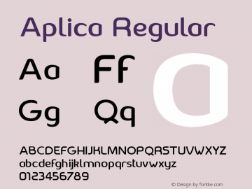 Aplica Regular Version 1.00 - 2009, initial release图片样张