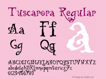 Tuscarora Regular Altsys Fontographer 4.0.3 4/30/97图片样张