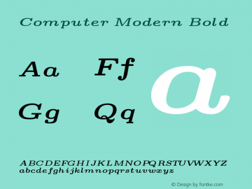 Computer Modern Bold Version 003.002 Font Sample