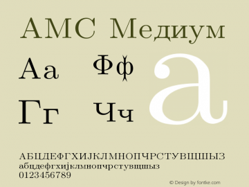 AMS Medium Version 003.002 Font Sample