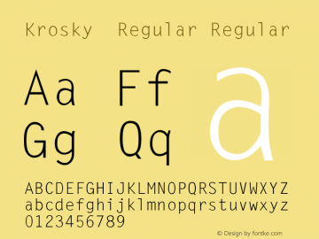 Krosky  Regular Regular Unknown Font Sample