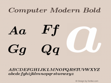 Computer Modern Bold Version 003.002 Font Sample