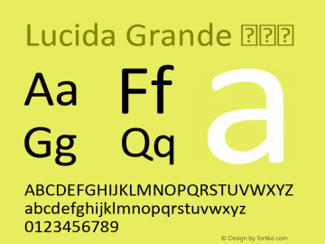 Lucida Grande 常规体 6.0d10e1 Font Sample