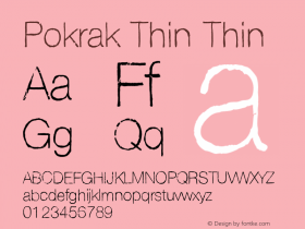 Pokrak Thin Thin Version 001.000 Font Sample