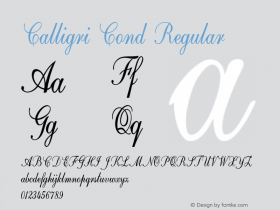 Calligri Cond Regular Version 1.000 Font Sample