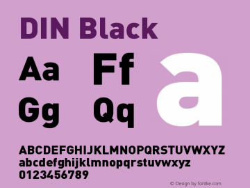 DIN Black Version 001.000 Font Sample