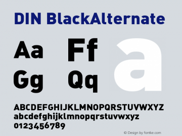 DIN BlackAlternate Version 001.000 Font Sample