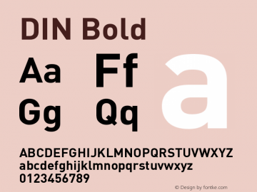 DIN Bold Version 001.000 Font Sample