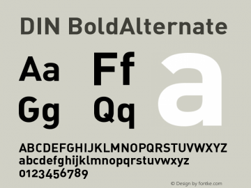 DIN BoldAlternate Version 001.000 Font Sample