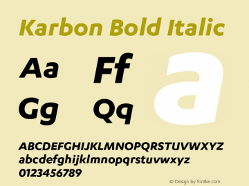 Karbon Bold Italic Version 1.0图片样张