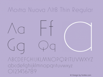 Mostra Nuova AltB Thin Regular Version 1.002 Font Sample