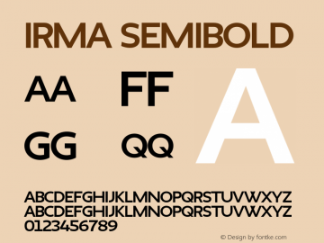 Irma SemiBold Version 1.0; 2009图片样张