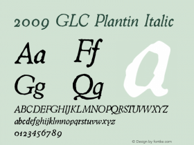 2009 GLC Plantin Italic Version 1.000图片样张