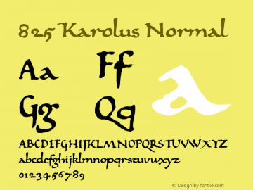 825 Karolus Normal Version 1.000 Font Sample