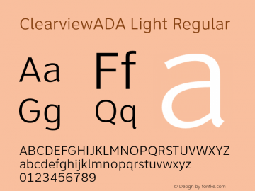 ClearviewADA Light Regular Version 4.000图片样张