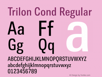 Trilon Cond Regular Version 1.003 Font Sample