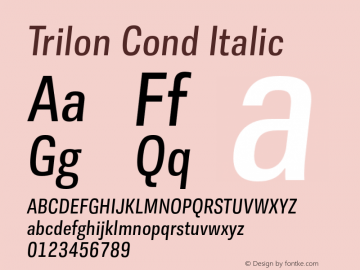 Trilon Cond Italic Version 1.003图片样张