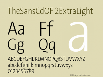 TheSansCdOF 2ExtraLight Version 001.001 Font Sample