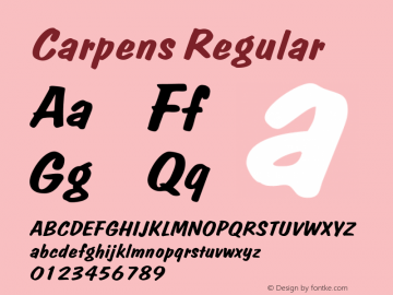 Carpens Regular 001.000 Font Sample