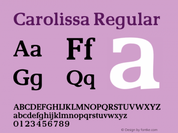 Carolissa Regular 001.000 Font Sample