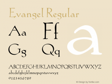 Evangel Regular 001.000 Font Sample
