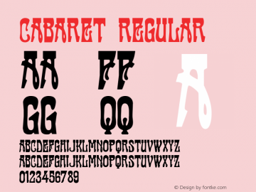 Cabaret Regular Macromedia Fontographer 4.1 03.06.01 Font Sample
